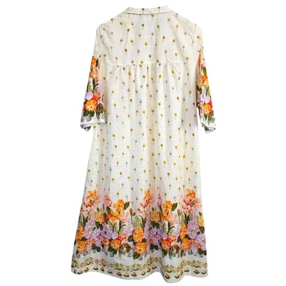 Vintage Models Coat Womens Housecoat Nightgown Pajamas 12 Relaxed Lounge Tulips - Picture 8 of 9